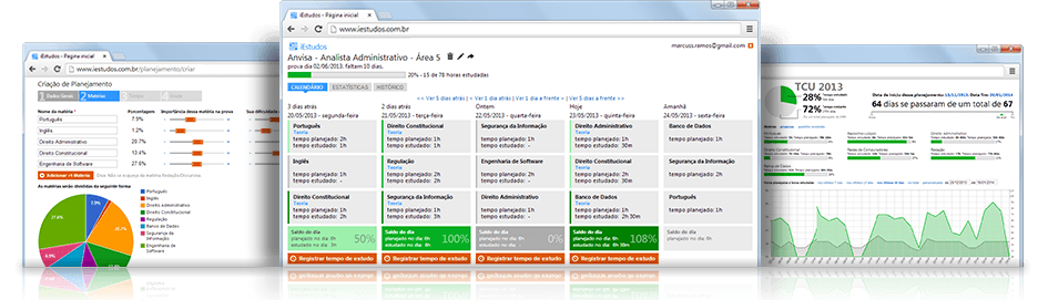 Imagem dos planos de estudos criados com o sistema